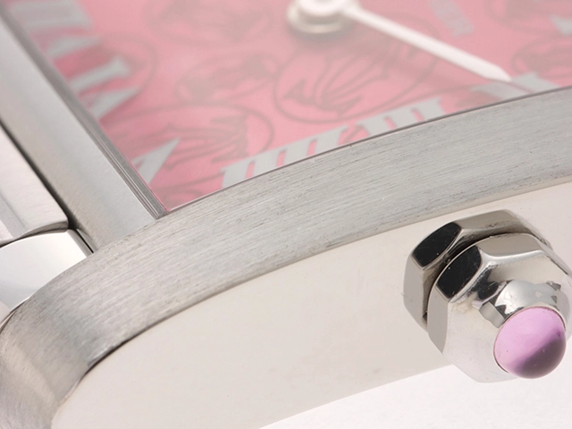 Cartier カルティエ 時計 タンクフランセーズSM 2006年クリスマス限定モデル レディース クオーツ SS ラズベリー ピンク文字盤【431】2148103736735