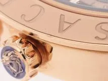 VERSACE　ヴェルサーチ　Vレースデュアルタイム　VEBR00722　腕時計　ブラウン文字盤　クオーツ　メッキ・ステンレススチールケース/革ベルト　メンズ　2148103738883　【205】