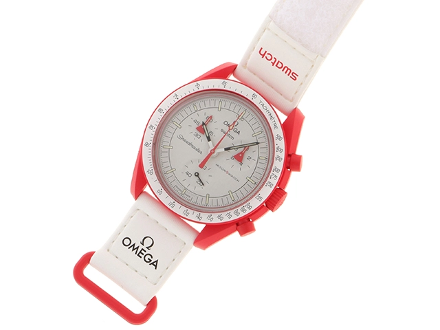 SWATCH スウォッチ MISSION TO MARS オメガコラボ　S033R100　ホワイト　バイオセラミック　ユニセックス　クォーツ2148103738913【432】