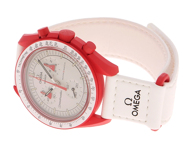 SWATCH スウォッチ MISSION TO MARS オメガコラボ　S033R100　ホワイト　バイオセラミック　ユニセックス　クォーツ2148103738913【432】