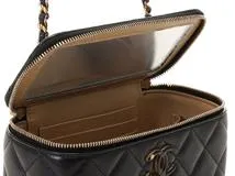 CHANEL　シャネル　マトラッセ　ミラー付横型バニティ　AP3940　ブラック　GP金具　ラムスキン　シリアルランダム【433】