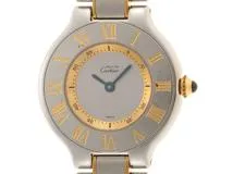 Cartier 　カルティエ　  マスト21 　　ヴァンティアンSM　　シルバー文字盤 　　ステンレススチール/ゴールドメッキ 　　W10073R6 　クオーツ　　レディース　　【436】　　2148103739415