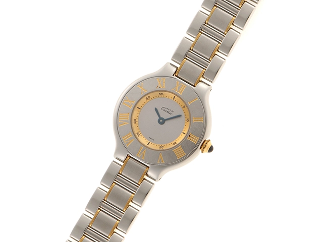 Cartier 　カルティエ　  マスト21 　　ヴァンティアンSM　　シルバー文字盤 　　ステンレススチール/ゴールドメッキ 　　W10073R6 　クオーツ　　レディース　　【436】　　2148103739415