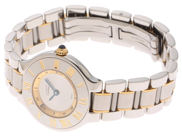 Cartier 　カルティエ　  マスト21 　　ヴァンティアンSM　　シルバー文字盤 　　ステンレススチール/ゴールドメッキ 　　W10073R6 　クオーツ　　レディース　　【436】　　2148103739415