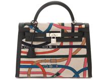 HERMES エルメス ケリー32 ブラック マルチ SV シルバー金具 ヴォースイフト トワルドゥキャンプ 2143300226348【200】