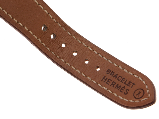 HERMES エルメス 腕時計 クォーツ メドール ゴールドメッキ/革Ⓧ ME1.201 2148103740312【437】