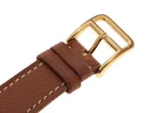 HERMES エルメス　腕時計　クォーツ　メドール　ゴールドメッキ/革Ⓧ　ME1.201　2148103740312【437】