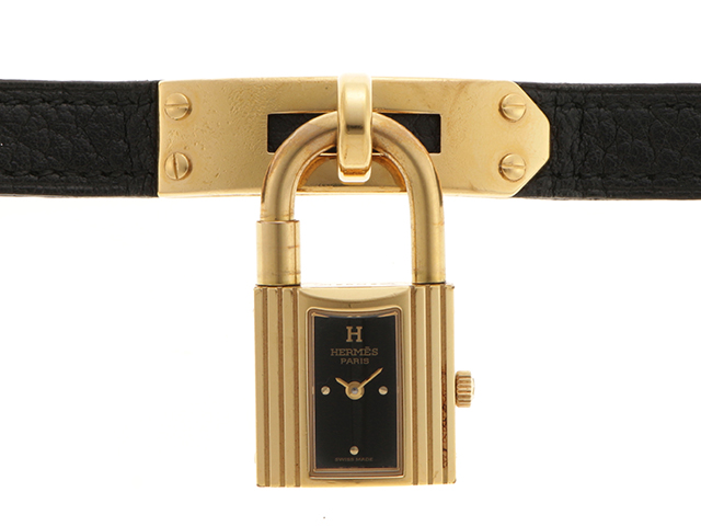 エルメス HERMES ケリーウォッチ KE1.201 ブラック文字盤 【436