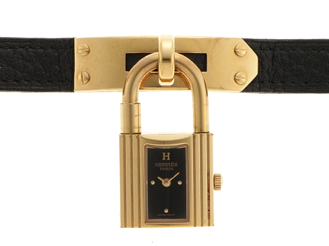 エルメス HERMES ケリーウォッチ KE1.201 ブラック文字盤 【436