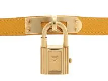 HERMES エルメス レディース腕時計 ケリーウォッチ KE1.201 ゴールドメッキ/クシュベル □C刻印 ゴールド文字盤 クオーツ【472】UH