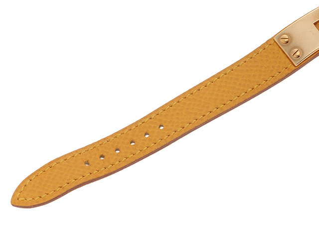 HERMES エルメス レディース腕時計 ケリーウォッチ KE1.201 ゴールドメッキ/クシュベル □C刻印 ゴールド文字盤 クオーツ【472】UH