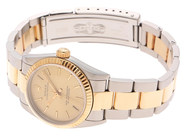 ROLEX ロレックス 時計 オイスターパーペチュアル 67513 ボーイズ 自動巻き X番 SS/YG シャンパン文字盤【431】2148103740800