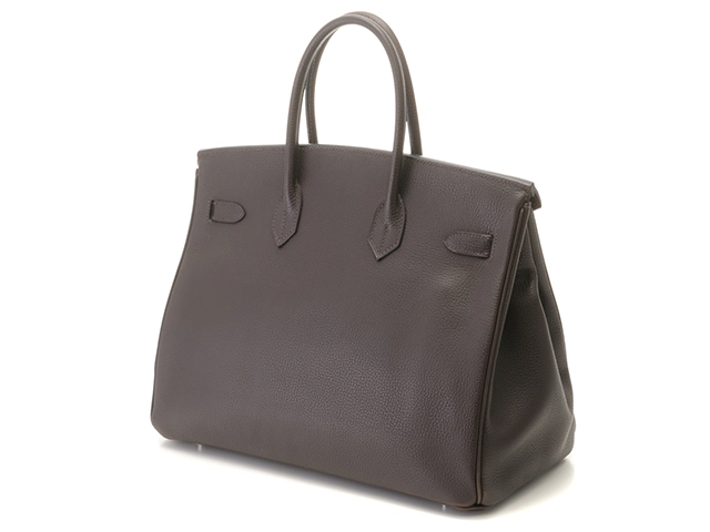 HERMES エルメス ハンドバッグ バーキン35 エベヌ ヴァッシュリエジェ シルバー金具 □J刻印 2148103741142【430】