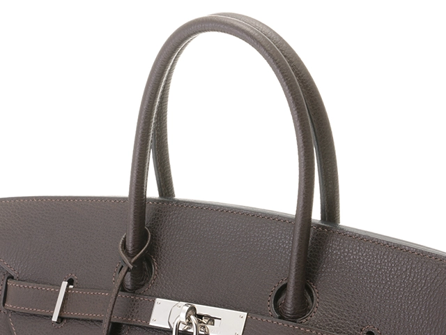 HERMES エルメス ハンドバッグ バーキン35 エベヌ ヴァッシュリエジェ シルバー金具 □J刻印 2148103741142【430】