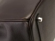 HERMES エルメス ハンドバッグ バーキン35 エベヌ ヴァッシュリエジェ シルバー金具 □J刻印 2148103741142【430】