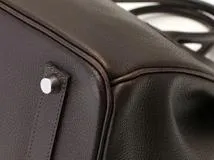 HERMES エルメス ハンドバッグ バーキン35 エベヌ ヴァッシュリエジェ シルバー金具 □J刻印 2148103741142【430】