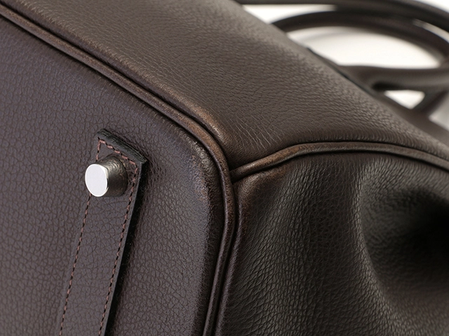 HERMES エルメス ハンドバッグ バーキン35 エベヌ ヴァッシュリエジェ シルバー金具 □J刻印 2148103741142【430】