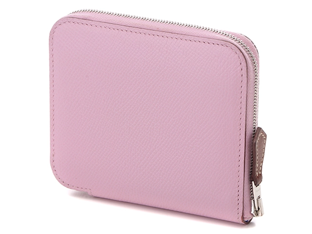 HERMES エルメス　アザップコンパクト　シルクイン　モーヴシルベストル/SV 財布 ピンク  2148103743511【434】