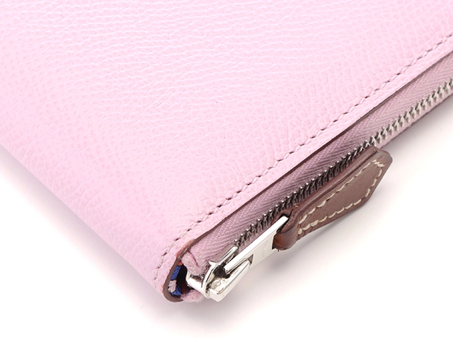 HERMES エルメス　アザップコンパクト　シルクイン　モーヴシルベストル/SV 財布 ピンク  2148103743511【434】