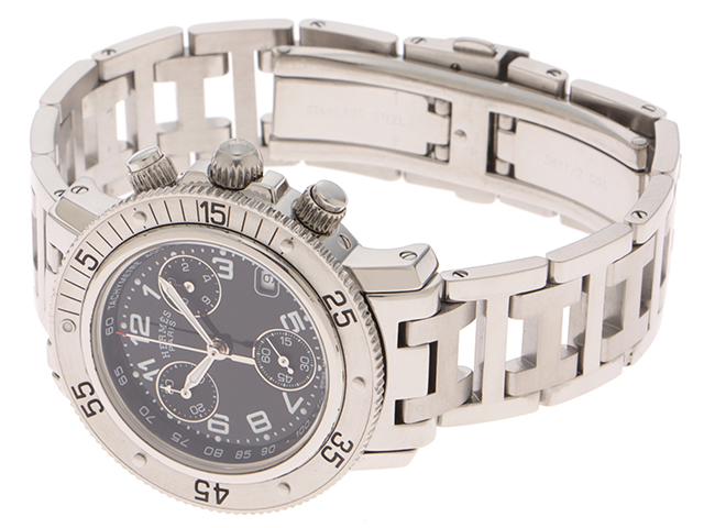 HERMES エルメス 腕時計 クリッパーダイバークロノ CL2.310 ブラック  