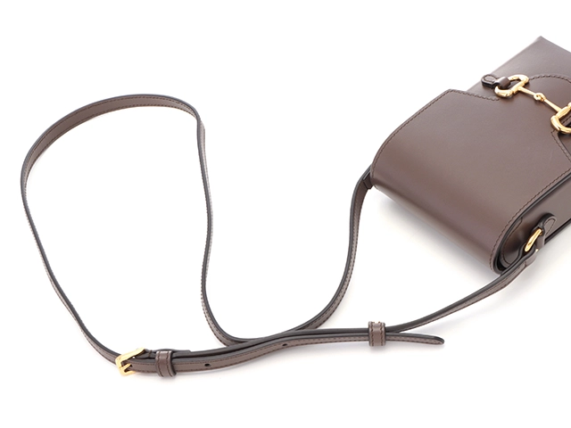 GUCCI　グッチ　ホースビット 1955 ミニバッグ　ダークブラウン　レザー　625615【431】2148103744662