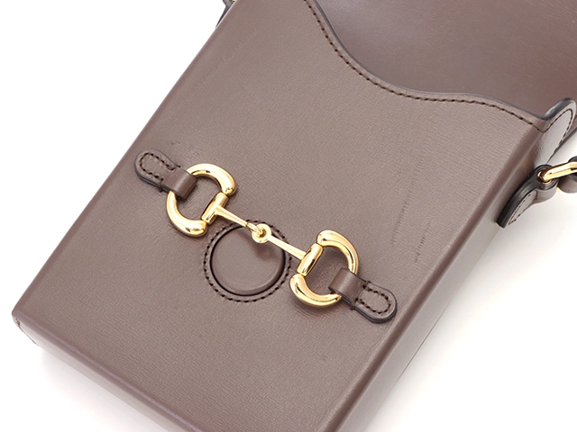 GUCCI　グッチ　ホースビット 1955 ミニバッグ　ダークブラウン　レザー　625615【431】2148103744662