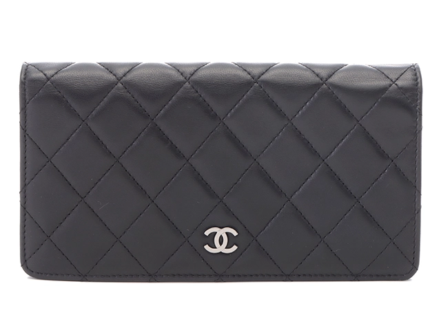 CHANEL シャネル 財布 マトラッセ 二つ折ZIP長財布 ブラック シルバー ラムスキン A31509【431】2148103746475  の購入なら「質」の大黒屋（公式）