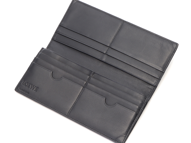 LOEWE ロエベ ロングホリゾンタルウォレット ブラック レザー