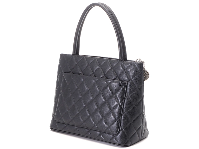 CHANEL シャネル 復刻トート ブラック SV キャビア A01804【431】2148103747182