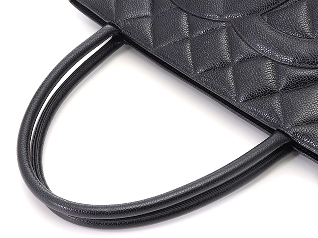 CHANEL シャネル 復刻トート ブラック SV キャビア A01804【431】2148103747182