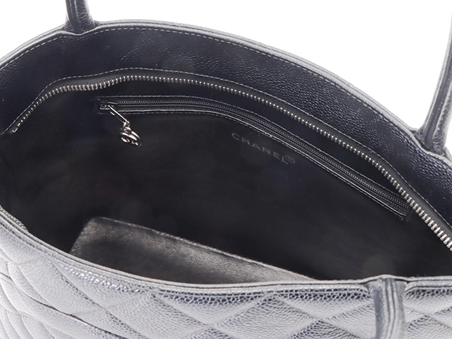 CHANEL シャネル 復刻トート ブラック SV キャビア A01804【431】2148103747182