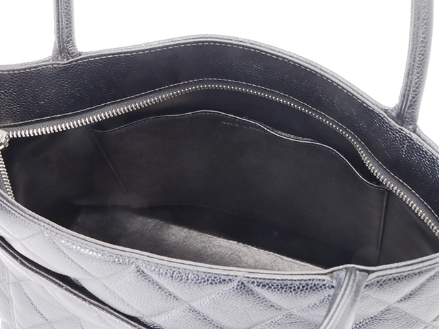 CHANEL シャネル 復刻トート ブラック SV キャビア A01804【431】2148103747182