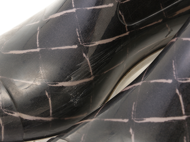 CHANEL　シャネル　マトラッセ柄レインブーツ　レディース36　ブラック/ホワイト　ラバー　2148103748455　【432】