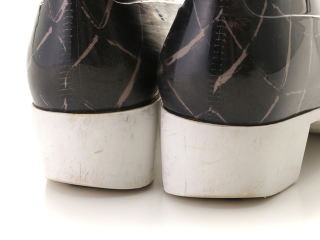 CHANEL　シャネル　マトラッセ柄レインブーツ　レディース36　ブラック/ホワイト　ラバー　2148103748455　【432】