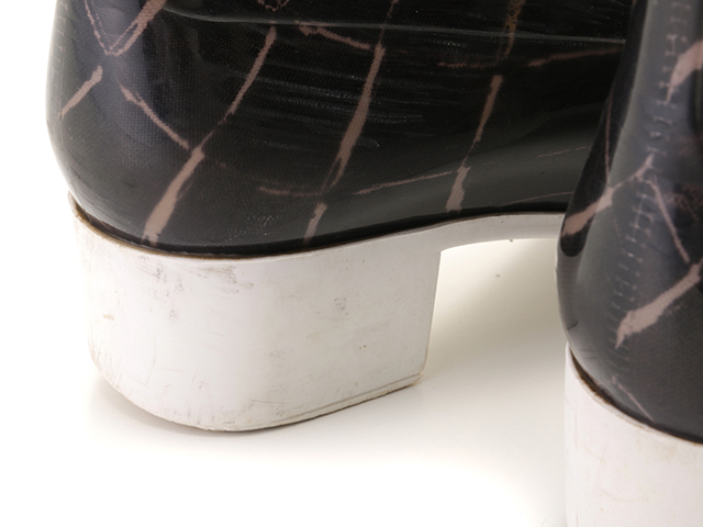 CHANEL　シャネル　マトラッセ柄レインブーツ　レディース36　ブラック/ホワイト　ラバー　2148103748455　【432】