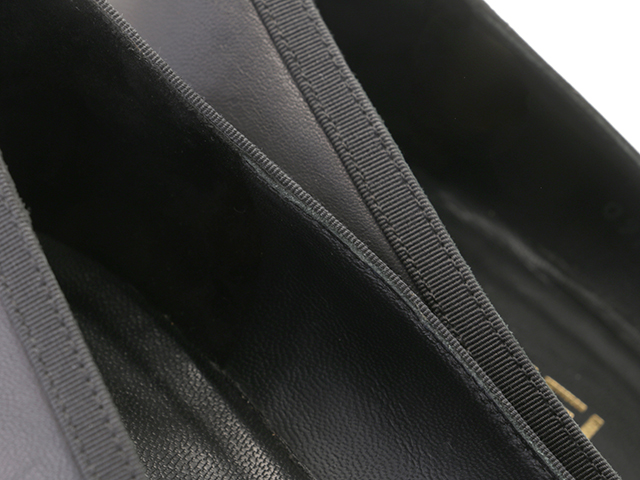 CHANEL　シャネル　オープントゥリボンタイパンプス　レディース38　ブラック　レザー　G26721　2148103748585　【432】