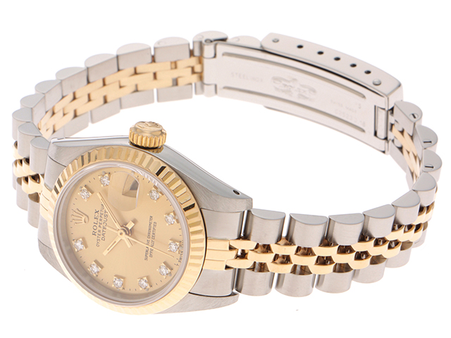 ROLEX ロレックス デイトジャスト 10Pダイヤ シャンパン文字盤