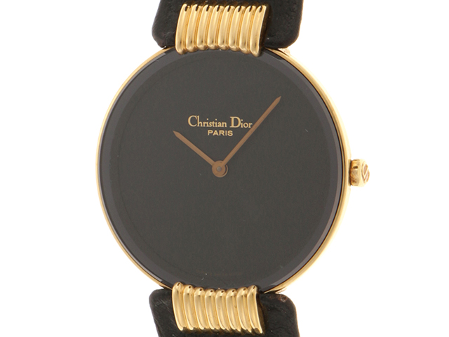Dior ディオール 腕時計 バギラ GP/革 ブラック D46-153 クォーツ