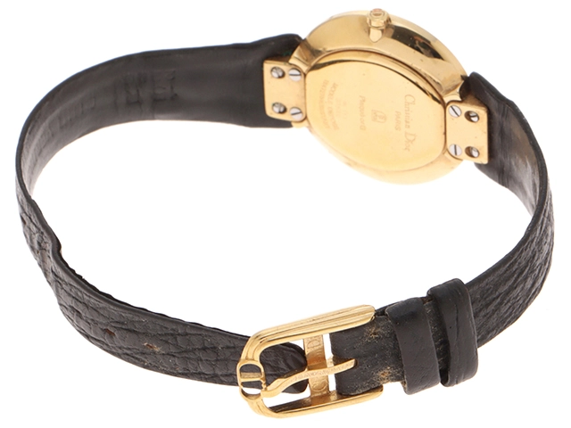 Dior ディオール 腕時計 バギラ GP/革 ブラック D46-153 クォーツ レディース 2148103748981 【200】