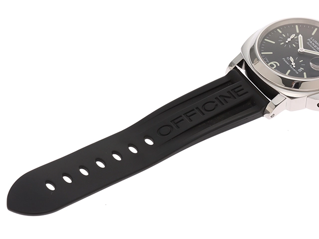 PANERAI パネライ 腕時計 2006年並行品 ルミノール パワーリザーブ PAM00090 ブラック文字盤 ステンレス/ラバーベルト 自動巻 【472】SJ