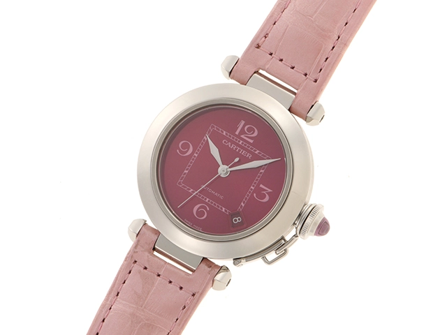 Cartier カルティエ パシャC・2005年クリスマス限定 W3108299 SS/レザー 女性用自動巻時計【473】
