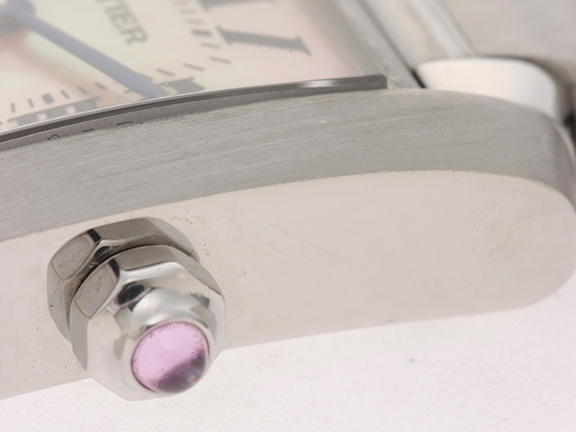 Cartier カルティエ タンクフランセーズSM W51028Q3 SS ステンレススチール ピンクシェル クォーツ 【460】2148103750809