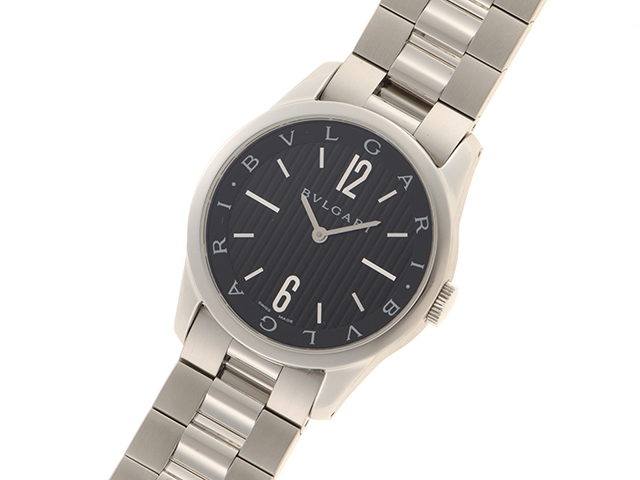 BVLGARI ブルガリ 腕時計 ソロテンポ ST37S ブラック メンズ