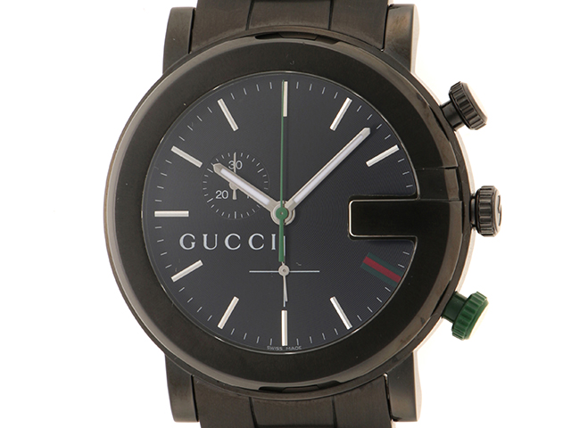 GUCCI グッチ Gクロノ 101M/YA101331 SS ステンレススチール PVDコーティング ブラック クォーツ  【460】2148103751219 の購入なら「質」の大黒屋（公式）