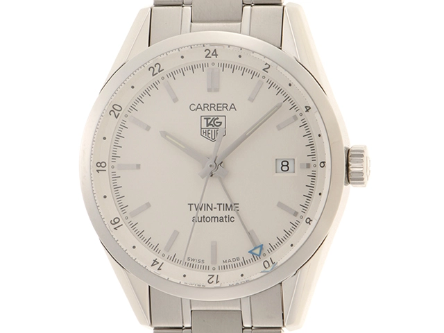 TAG HEUER 　　タグ･ホイヤー　 　カレラ 　　ツインタイム 　　ホワイト文字盤 　　ステンレススチール　　 メンズ 　　自動巻き 　　WV2116-0