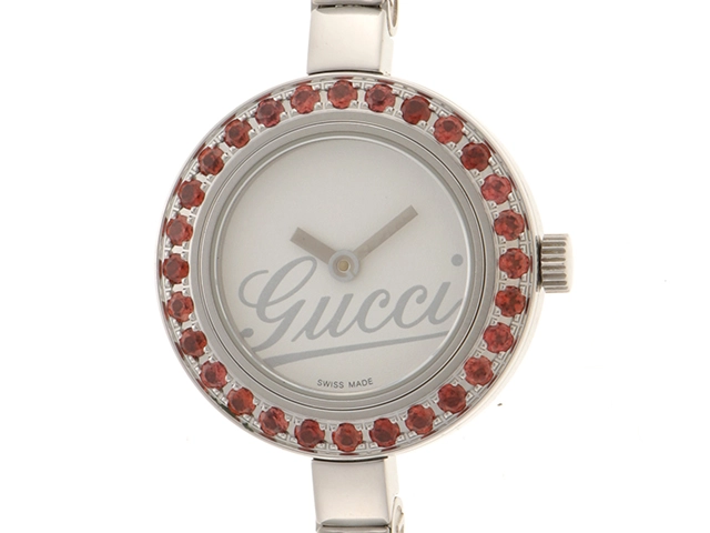 GUCCI グッチ レディース腕時計 バングルウォッチ ガーネット