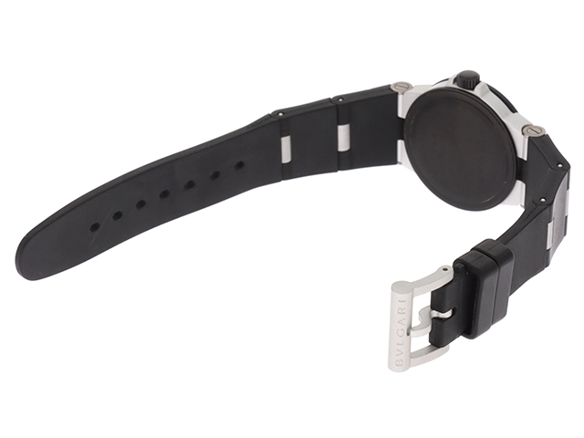 BVLGARI ブルガリ アルミニウム AL32TA シルバー ラバー レディース クオーツ （2148103753008）【200】