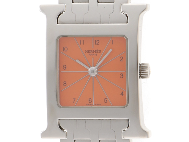 HERMES エルメス Hウォッチ 腕時計 HH1.210 オレンジ レディース  