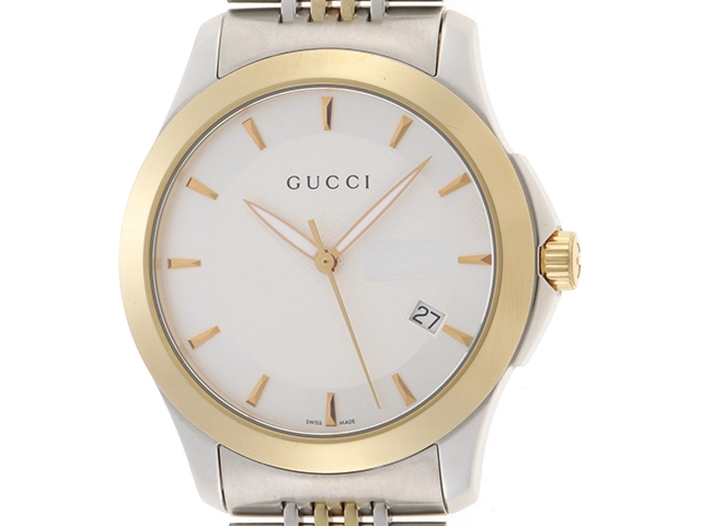 GUCCI グッチ 腕時計 Gタイムレス 126.4 シルバー ゴールドメッキ 