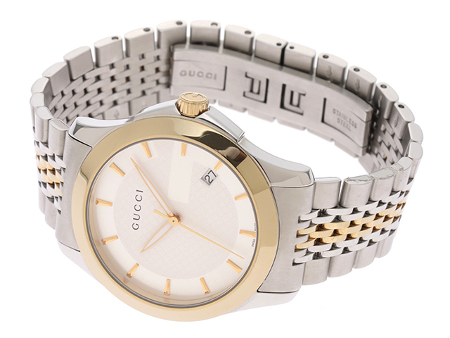 GUCCI グッチ 腕時計 Gタイムレス 126.4 シルバー ゴールドメッキ
